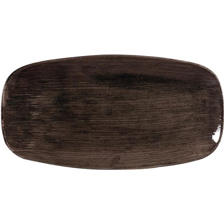 Assiettes oblongues Churchill Stonecast Patina Black 298mm (Lot de 12) - Gastronoble - DR658