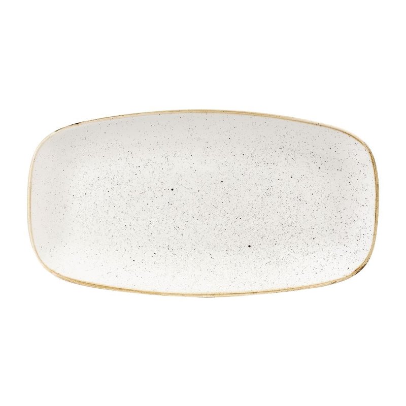 Assiettes oblongues Churchill Stonecast Barley White 189 x 355mm (Lot de 6) - Gastronoble - DW321