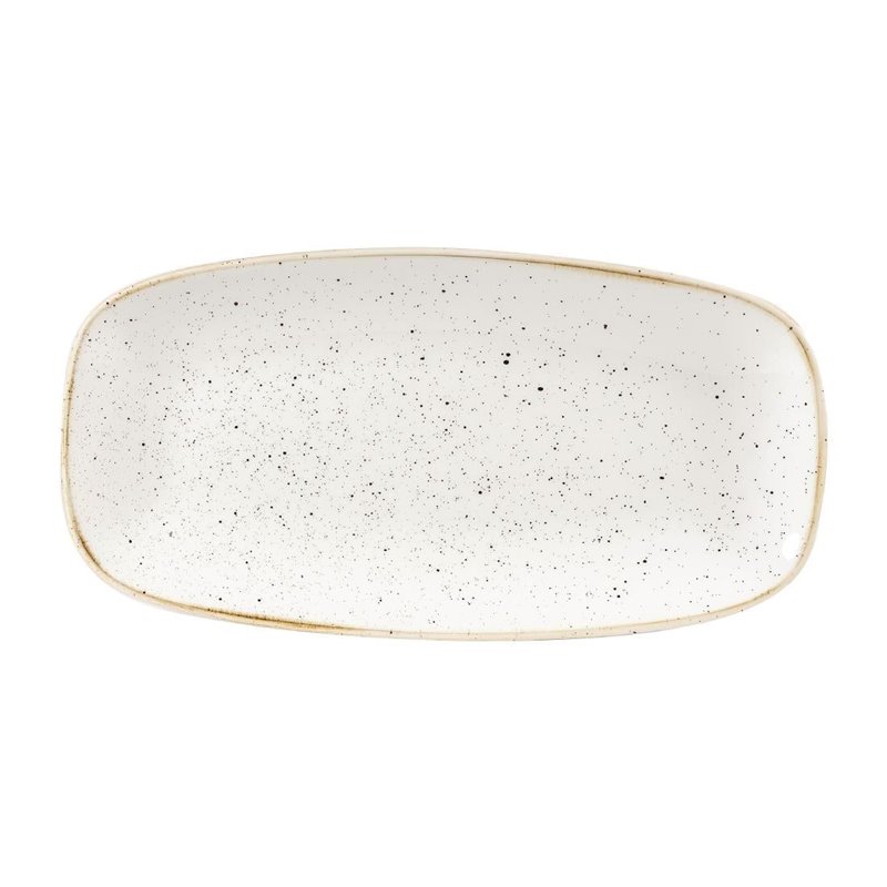 Assiettes oblongues Churchill Stonecast Barley White 153 x 298mm (Lot de 12) - Gastronoble - DW324
