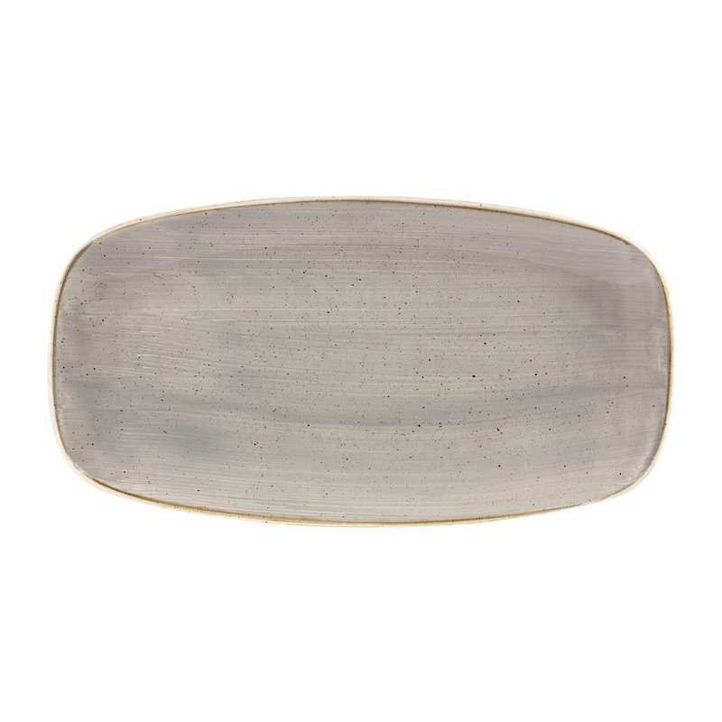 Assiettes oblongues Churchill Stonecast Peppercorn Grey 127 x 269mm (Lot de 12) - Gastronoble - DW335