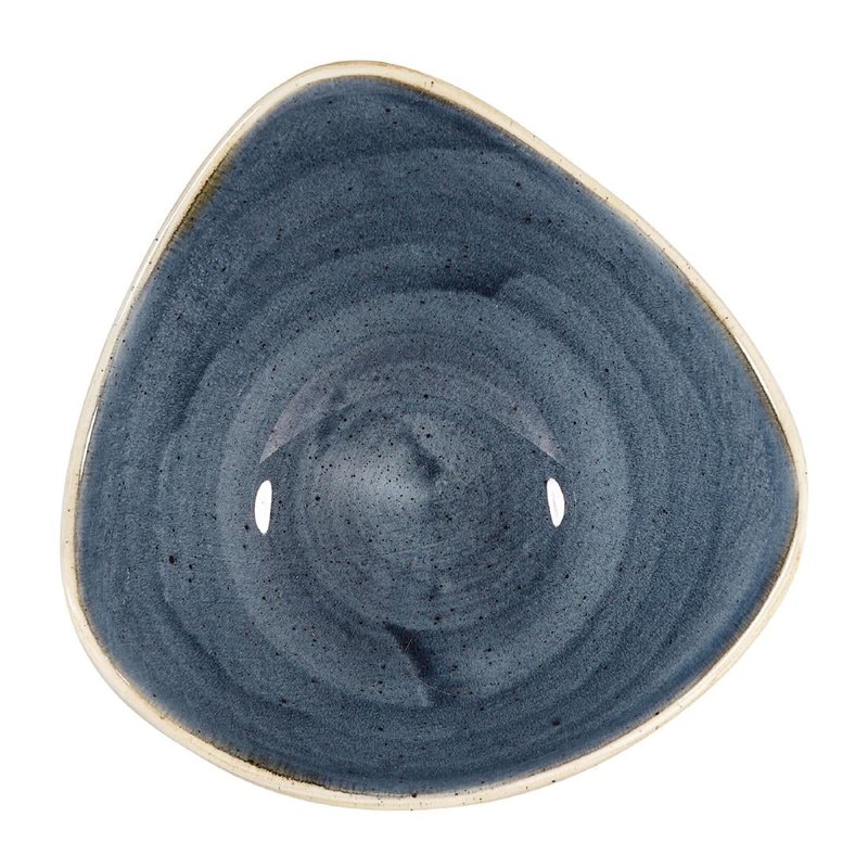 Bols triangulaires Churchill Stonecast Blueberry 153mm (Lot de 12) - Gastronoble - DW360