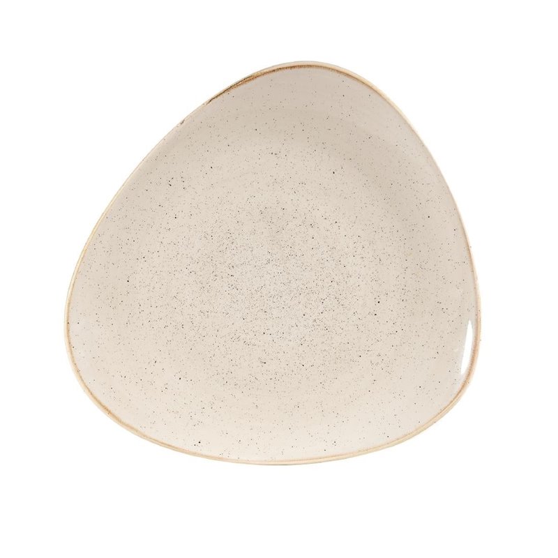Assiettes triangulaires Churchill Stonecast Nutmeg Cream 265mm (Lot de 12) - Gastronoble - DW372
