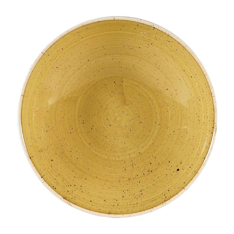 Assiettes coupes rondes Churchill Stonecast Mustard Seed Yellow 182mm (Lot de 12) - Gastronoble - DW376