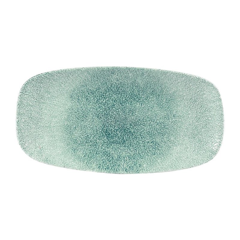 Assiettes oblongues Churchill Studio Prints Raku Jade Green 153 x 298mm (Lot de 12) - Gastronoble - DW405