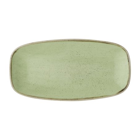Assiettes oblongues Churchill Stonecast Sage Green 298mm (Lot de 12) - Gastronoble - DX018
