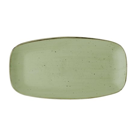 Assiettes oblongues Churchill Stonecast Sage Green 355mm (Lot de 6) - Gastronoble - DX019
