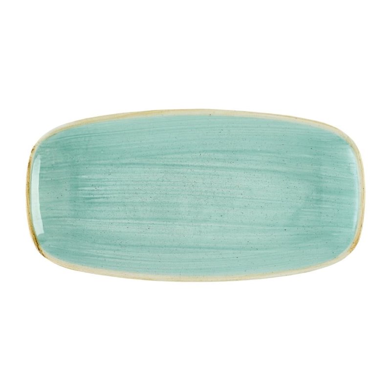 Assiettes oblongues Churchill Stonecast Mint No. 3 (298 x 153mm) (Lot de 12) - Gastronoble - DX793