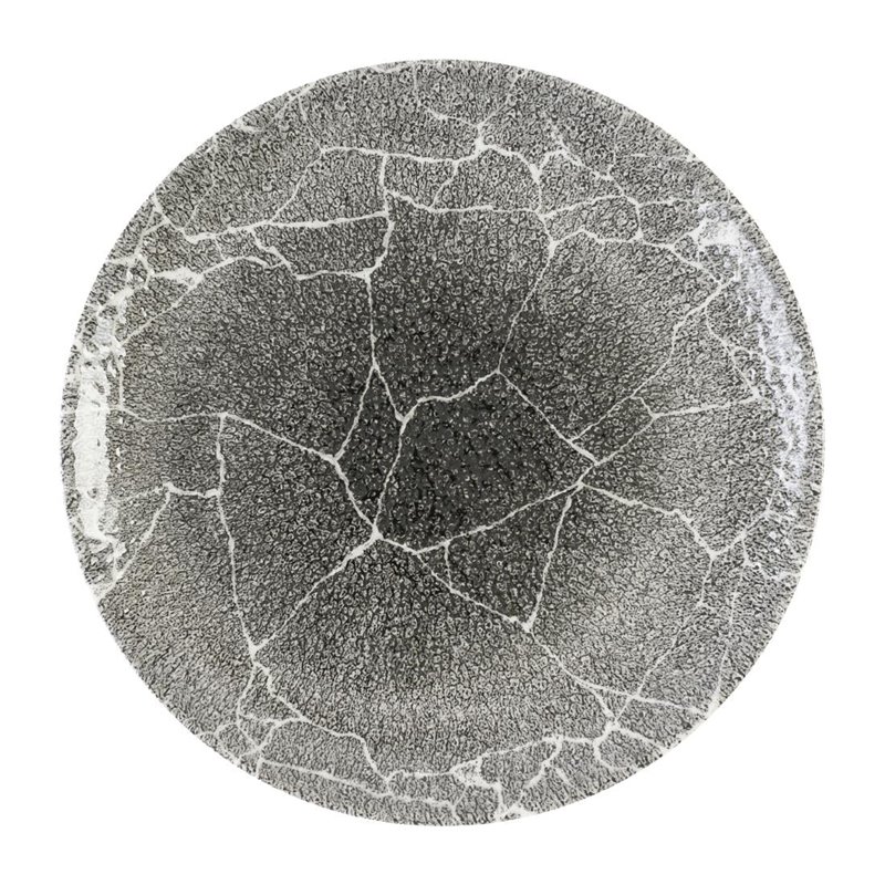 Assiettes rondes Churchill Studio Prints Kintsugi Quartz Black 260mm (Lot de 12) - Gastronoble - DX805