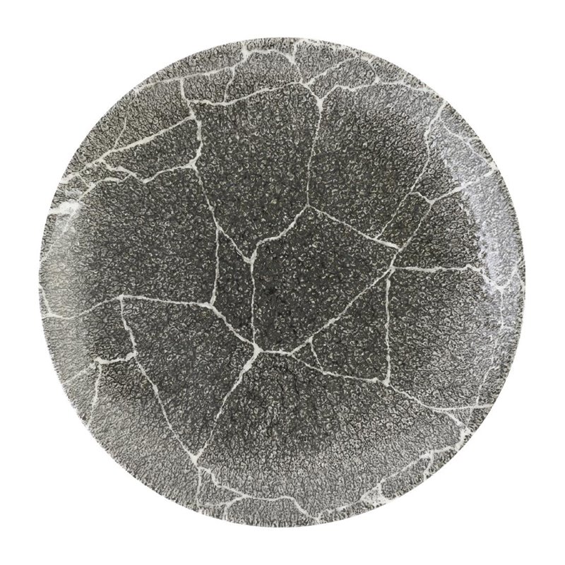 Assiettes rondes Churchill Studio Prints Kintsugi Quartz Black 217mm (Lot de 12) - Gastronoble - DX806
