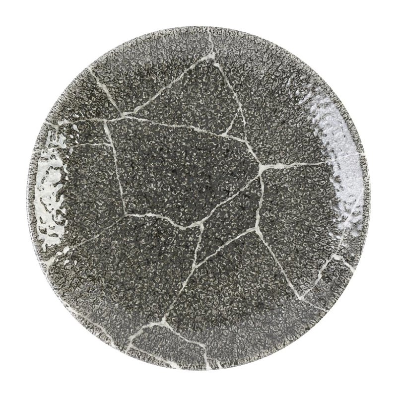Assiettes rondes Churchill Studio Prints Kintsugi Quartz Black 165mm (Lot de 12) - Gastronoble - DX807