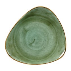 Assiettes triangulaires Churchill Stonecast Samphire Green 265mm (Lot de 12) - Gastronoble - DY047
