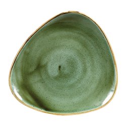 Assiettes triangulaires Churchill Stonecast Samphire Green 229mm (Lot de 12) - Gastronoble - DY048