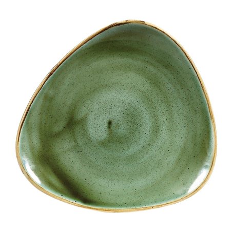 Assiettes triangulaires Churchill Stonecast Samphire Green 229mm (Lot de 12) - Gastronoble - DY048