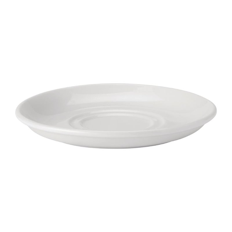 Soucoupes double puits Utopia Pure White 150 mm (lot de 24) - Gastronoble - DY334