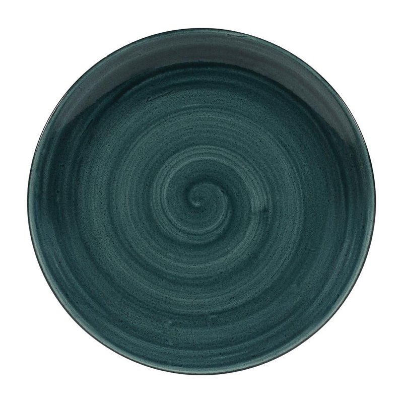 Assiettes rondes Churchill Stonecast Patina Rustic Teal 260mm (Lot de 12) - Gastronoble - FA590