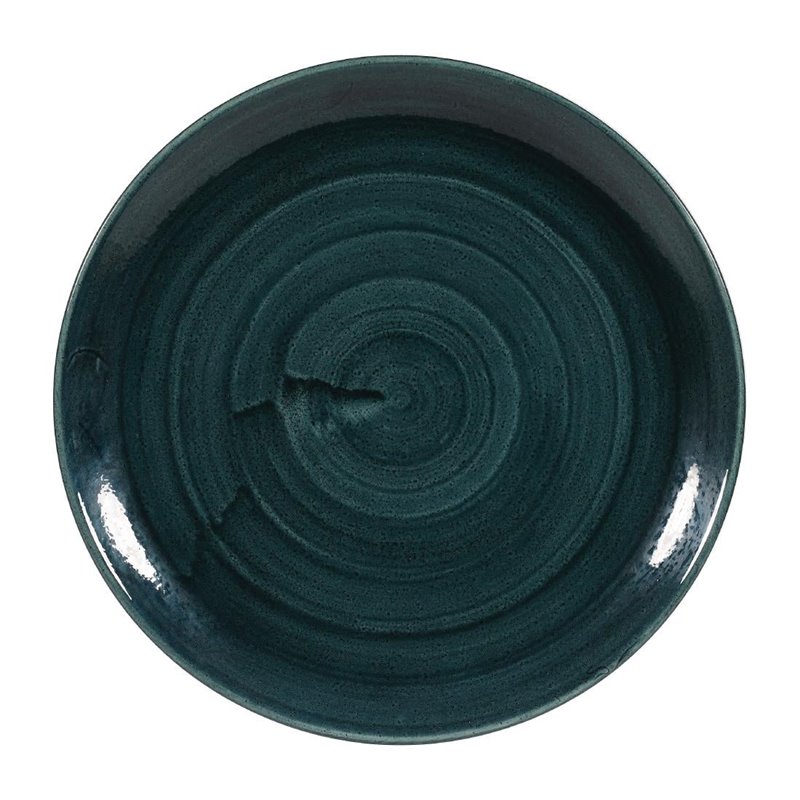 Assiettes rondes Churchill Stonecast Patina Rustic Teal 288mm (Lot de 12) - Gastronoble - FA591