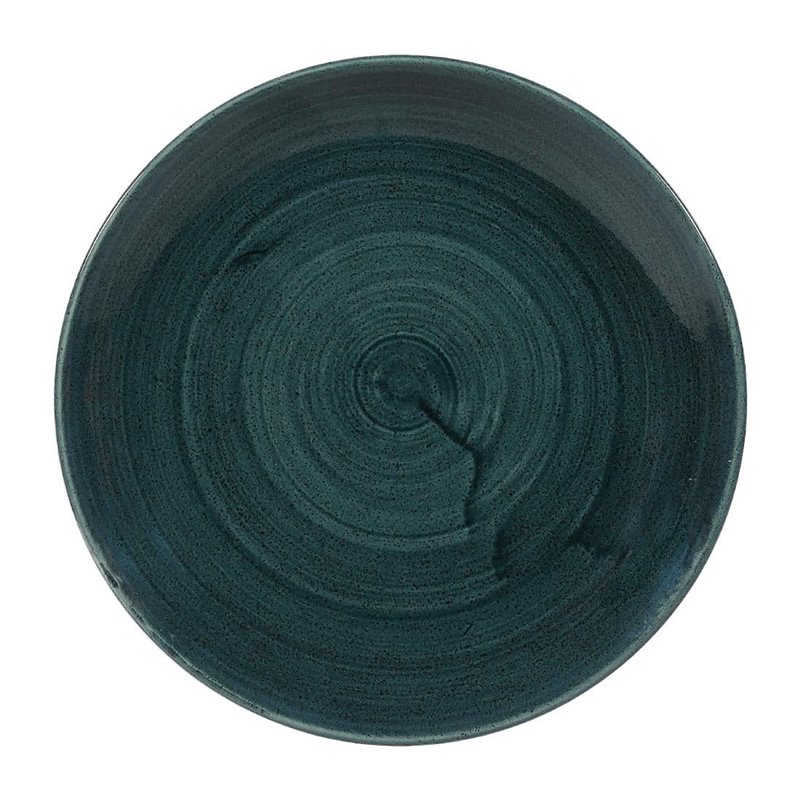 Assiettes rondes Churchill Stonecast Patina Rustic Teal 217mm (Lot de 12) - Gastronoble - FA594