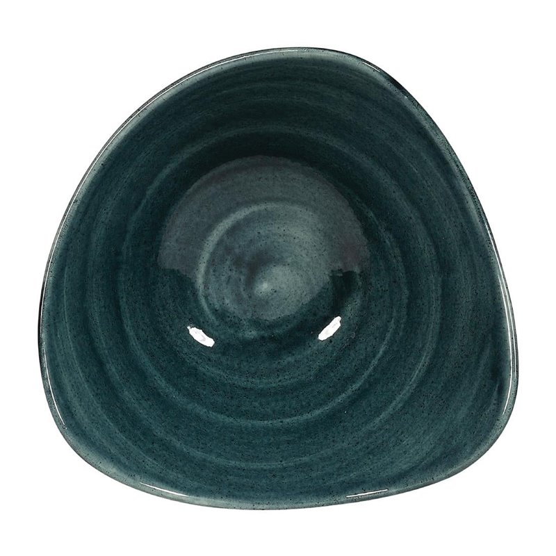 Bols triangulaires Churchill Stonecast Patina Rustic Teal 153mm (Lot de 12) - Gastronoble - FA596
