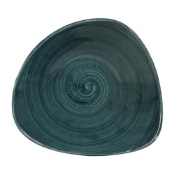 Bols triangulaires Churchill Stonecast Patina Rustic Teal 235mm (Lot de 12) - Gastronoble - FA597