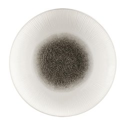 Assiettes creuses Churchill Bamboo centre imprim&eacute; quartz noir 281mm (lot de 12) - Gastronoble - FC190