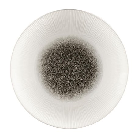 Assiettes creuses Churchill Bamboo centre imprim&eacute; quartz noir 281mm (lot de 12) - Gastronoble - FC190