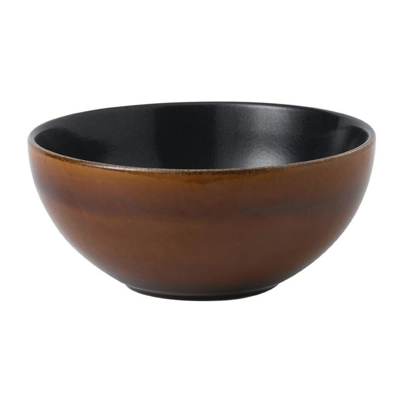Bols &agrave; nouilles Churchill Nourish Cinnamon Brown deux tons 183mm (Lot de 6) - Gastronoble - FD821
