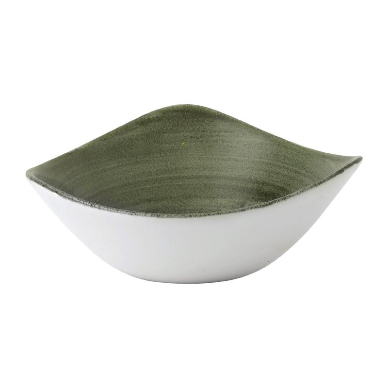 Bols triangulaires Churchill Stonecast Patina Lotus Burnished Green 178mm (Lot de 12) - Gastronoble - FD867