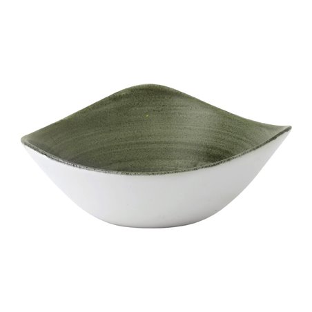 Bols triangulaires Churchill Stonecast Patina Lotus Burnished Green 178mm (Lot de 12) - Gastronoble - FD867