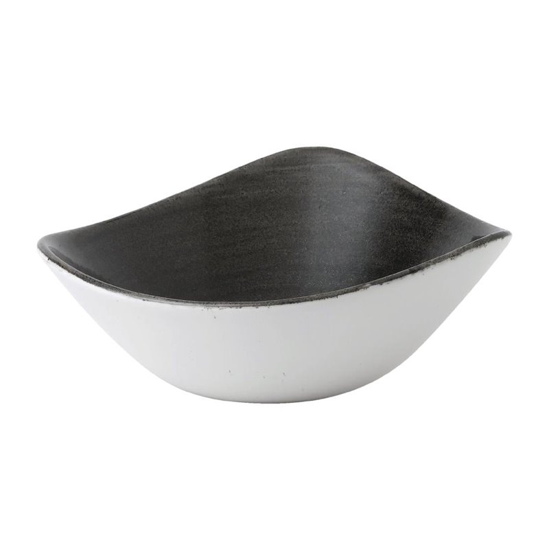 Bols triangulaires Churchill Stonecast Patina Lotus Iron Black 178mm (Lot de 12) - Gastronoble - FD870