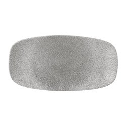 Assiettes oblongues Churchill Raku Jasper Grey 298x152mm (Lot de 12) - Gastronoble - FD883