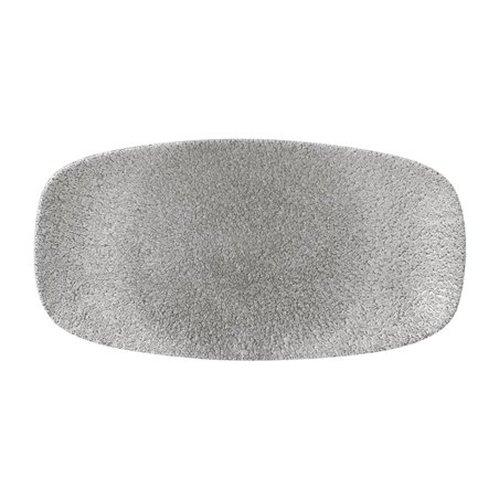 Assiettes oblongues Churchill Raku Jasper Grey 298x152mm (Lot de 12) - Gastronoble - FD883