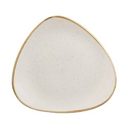 Assiettes triangulaires Churchill&nbsp; Stonecast Barley White Lotus 265mm&nbsp;(Lot de 12) - Gastronoble - FF654