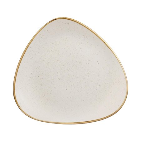 Assiettes triangulaires Churchill&nbsp; Stonecast Barley White Lotus 265mm&nbsp;(Lot de 12) - Gastronoble - FF654