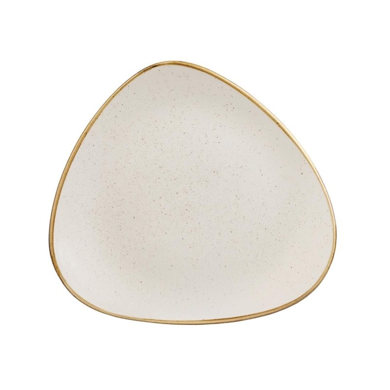 Assiettes triangulaires Churchill&nbsp; Stonecast Barley White Lotus 192mm (Lot de 12) - Gastronoble - FF655