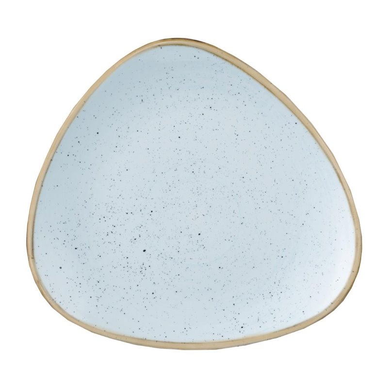 Assiettes triangulaires Churchill Stonecast Duck Egg Lotus 229mm (Lot de 12) - Gastronoble - FF672