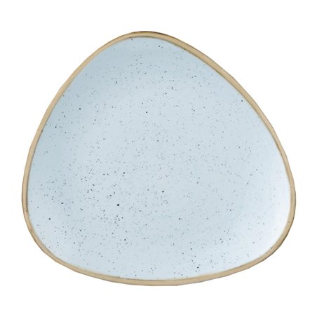 Assiettes triangulaires Churchill Stonecast Duck Egg Lotus 229mm (Lot de 12) - Gastronoble - FF672