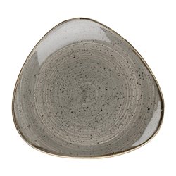 Assiettes triangulaires Churchill Stonecast Grey Cappuccino Lotus 229mm (Lot de 12) - Gastronoble - FF680