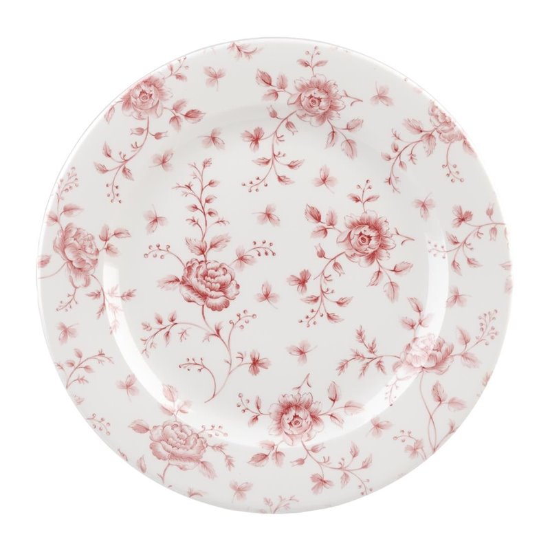 Assiettes plates Churchill Rose Chintz Cranberry 304mm (Lot de 6) - Gastronoble - FF714