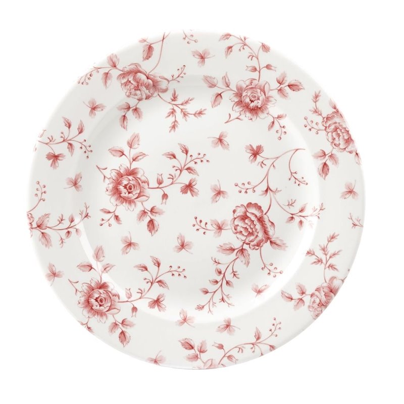 Assiettes Churchill&nbsp; Rose Chintz Cranberry&nbsp;276mm (Lot de 6) - Gastronoble - FF715