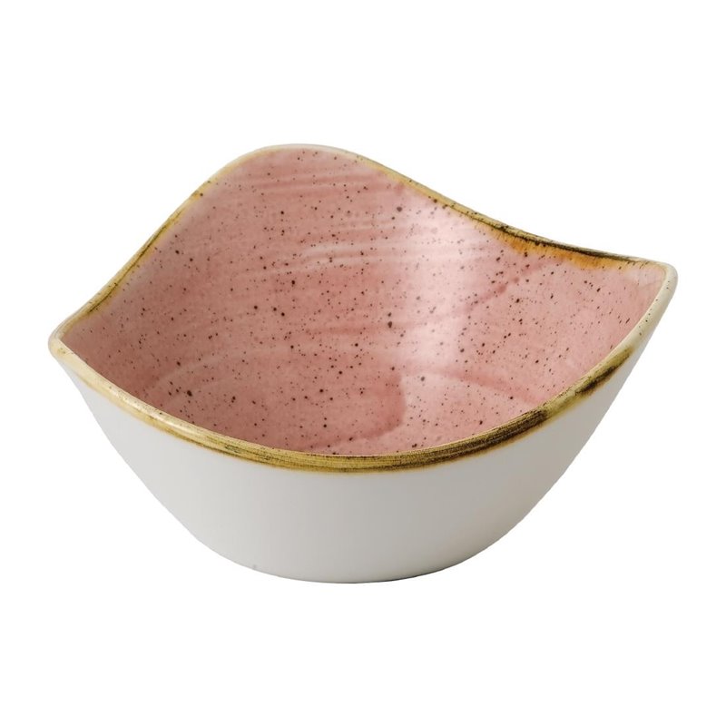 Bols triangulaires Churchill Stonecast Petal Pink 153mm (Lot de 12) - Gastronoble - FJ907