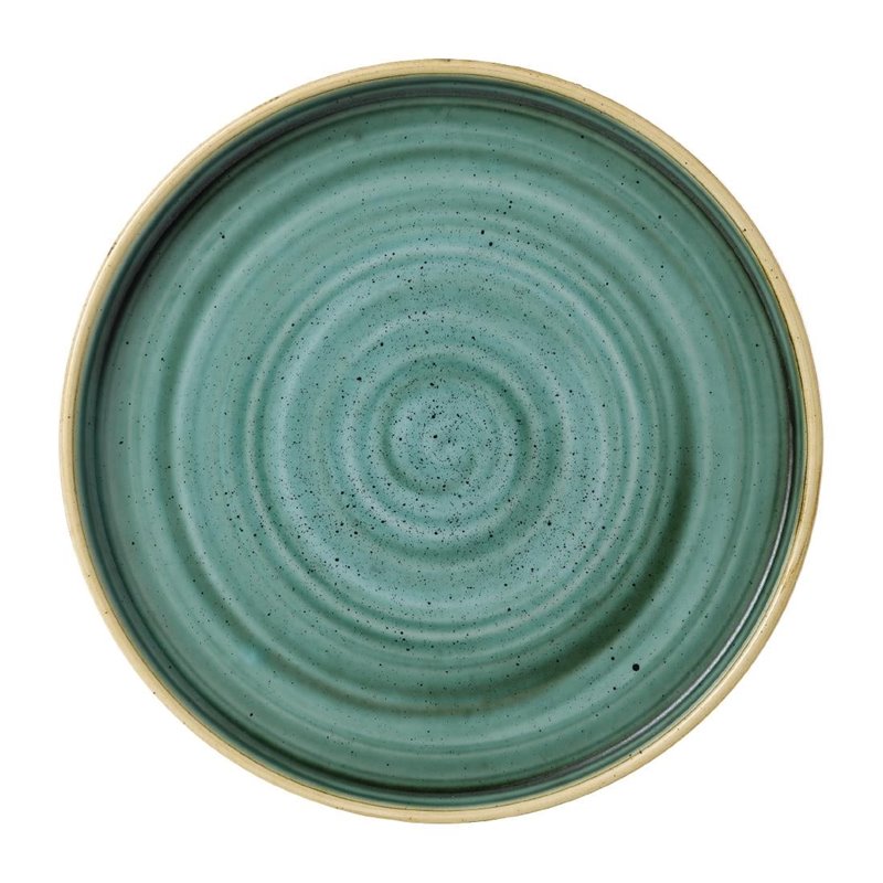 Assiettes avec rebord Churchill Stonecast Samphire Green 210mm (Lot de 6) - Gastronoble - FJ915
