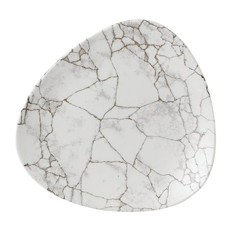 Assiettes triangulaires Churchill Studio Prints Kintsugi Agate Grey Lotus 254mm (Lot de 12) - Gastronoble - FR059