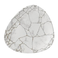 Assiettes triangulaires Churchill Studio Prints Kintsugi Agate Grey Lotus 228mm (Lot de 12) - Gastronoble - FR060