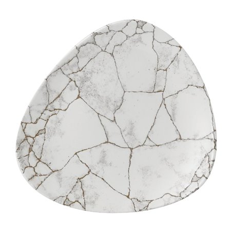 Assiettes triangulaires Churchill Studio Prints Kintsugi Agate Grey Lotus 228mm (Lot de 12) - Gastronoble - FR060