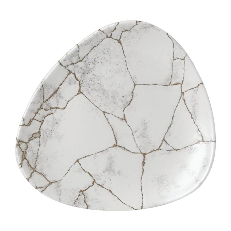 Assiettes triangulaires Churchill Studio Prints Kintsugi Agate Grey Lotus 177mm (Lot de 12) - Gastronoble - FR061
