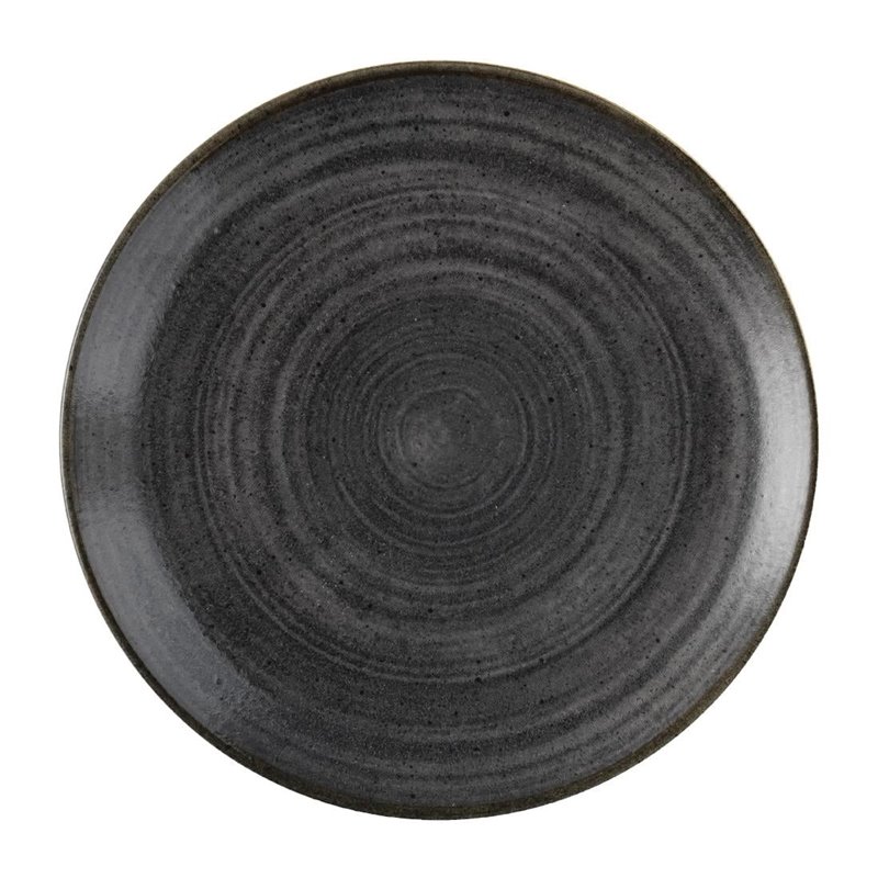 Assiettes rondes Churchill Stonecast Raw Evolve Black 260mm (Lot de 12) - Gastronoble - FS837