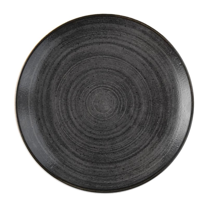 Assiettes rondes Churchill Stonecast Raw Evolve Black 217mm (Lot de 12) - Gastronoble - FS838