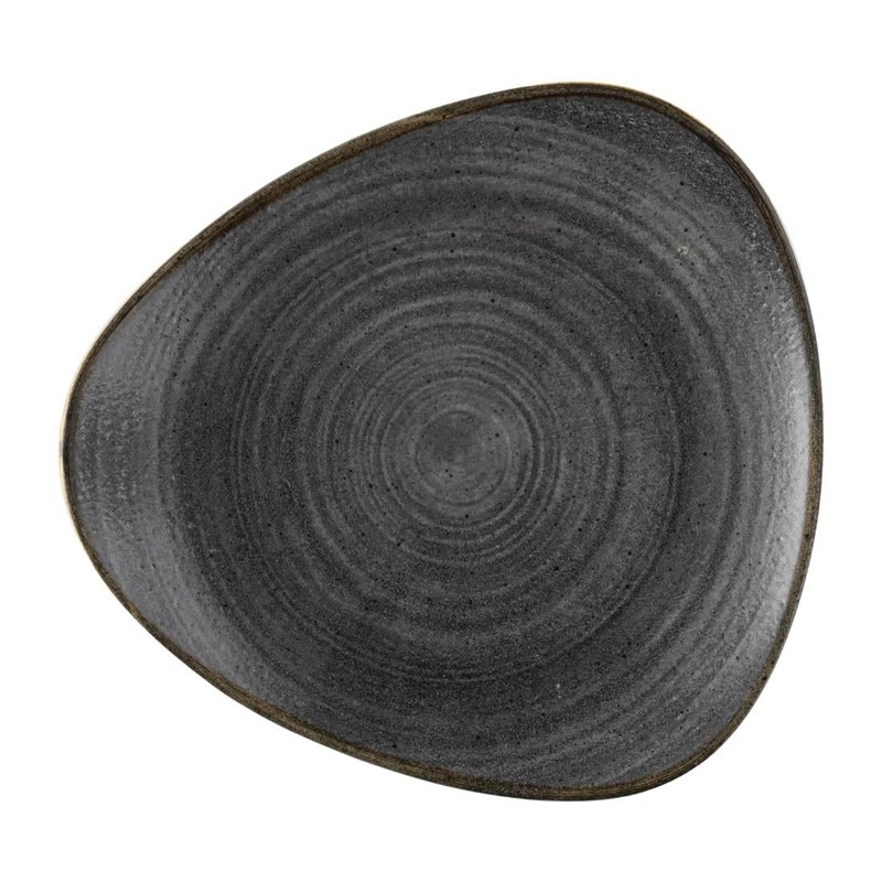 Assiettes Lotus Churchill Stonecast Raw noires 254mm (Lot de 12) - Gastronoble - FS842