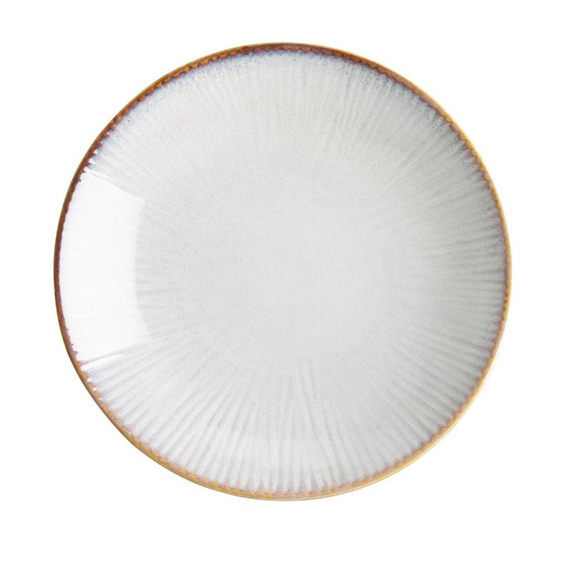 Assiettes Creuses Olympia Drift En Relief Gris 260mm (Lot de 4) - Gastronoble - FU197