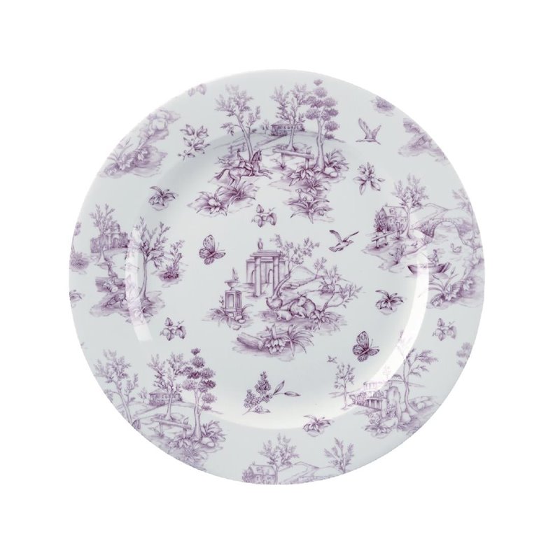 Assiettes plates Churchill Toile Cranberry 305mm (Lot de 6) - Gastronoble - GF308